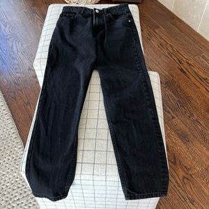 ZARA TRF BLACK MID WAIST BLACK JEANS